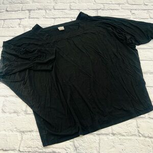 Chico's Black Shirt Knit Short Sleeve Size 3 / 16 Raglan sleeve Casual